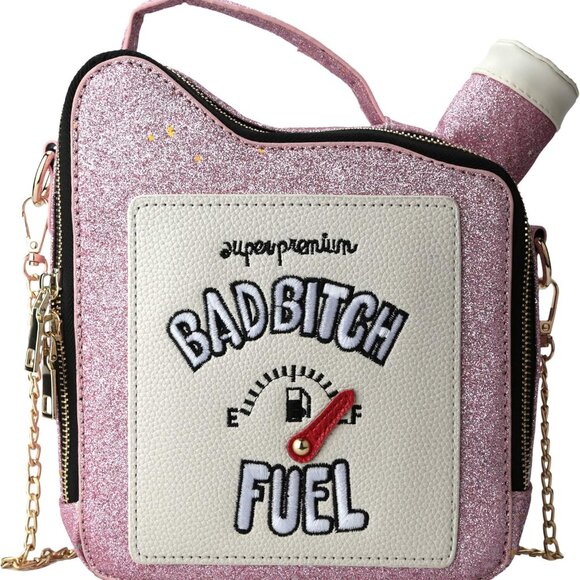 Handbags - Gasoline Shape Shoulder Handbag Sequin PU CrossBody Bag for Women